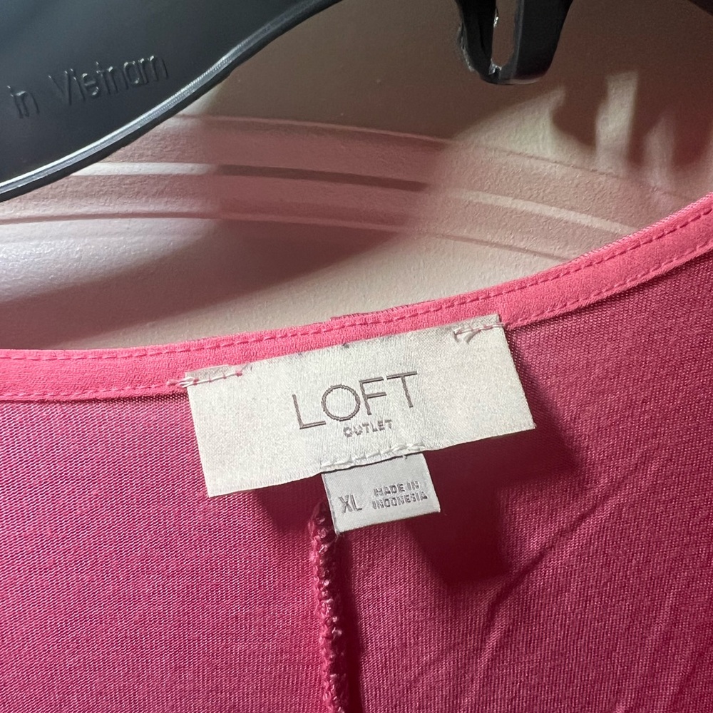 LOFT Pink Flutter Sleeve Blouse Relaxed Style - Picture 2 of 5